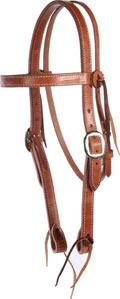 1 Inch Hermann Oak Harness Leather Browband Headstall